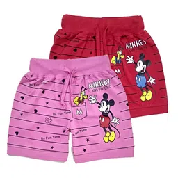 BAESD Kids Pack Of 2 Mickey Mouse Printed Pure Cotton Shorts-image-68