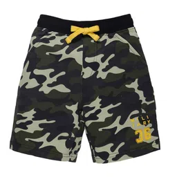PLUM TREE Boys Green Camouflage Printed Cotton Outdoor Shorts-15
