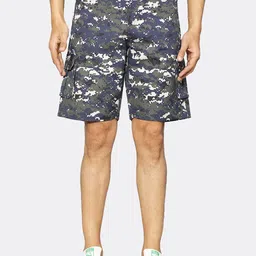 IX IMPRESSION Men Green Camouflage Printed Shorts-image-89