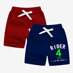 x2o Boys Blue Typography Printed Outdoor Shorts-47