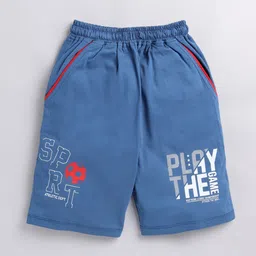 Nottie Planet Boys Typography Printed Mid Rise Pure Cotton Shorts-image-33