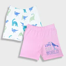 YK Girls Pack Of 2 Printed Pure Cotton Shorts-picture-42