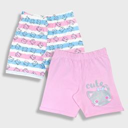 YK Infants Girls Pack Of 2 Printed Pure Cotton Shorts-image-30