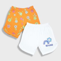 YK Girls Pack Of 2 Floral Printed Pure Cotton Shorts-image-69