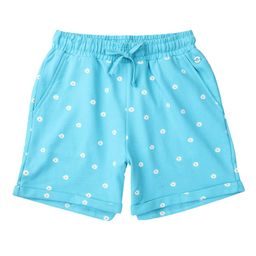 Gini and Jony Girls Blue Printed Cotton Shorts-image-56