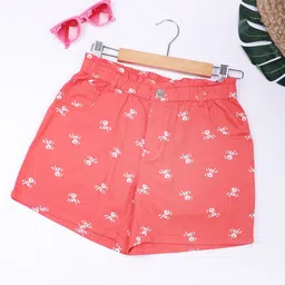 Gini and Jony Girls Floral Printed Mid-Rise Cotton Shorts-image-95