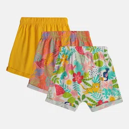 MINI KLUB Girls Pack of 3 Floral Printed Shorts-image-90