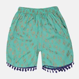 KiddoPanti Girls Printed Regular Fit Mid-Rise Shorts-image-76