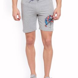 SPORTO Men Grey Melange Spiderman Printed Cotton Shorts-picture-11
