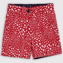 ELLE Girls Red Printed Regular Fit Regular Shorts-image-12