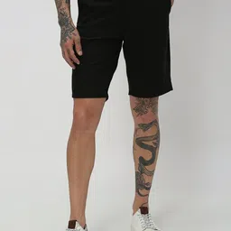 Mufti Men Black Slim Fit Shorts-image-14