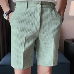 StyleCast Men Green Self Design Mid-Rise Shorts-image-22
