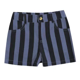 A T U N Girls Grey Striped Dora Shorts-12