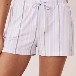 La Vie en Rose Women Striped Mid-Rise Shorts-image-23
