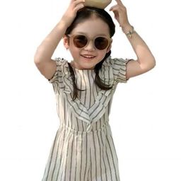 StyleCast x Revolte Girls Striped Puff Sleeves Ruffles Pure Cotton Top with Shorts-image-74