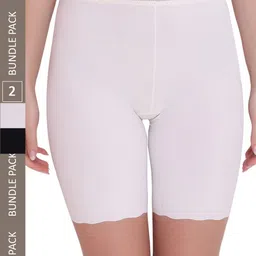 PLUMBURY Women Pack Of 2 Slim Fit Rapid-Dry Biker Sports Shorts-image-74