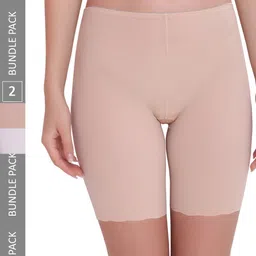 PLUMBURY Women Pack Of 2 Slim Fit Rapid-Dry Yoga Sports Shorts-image-91