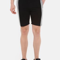 Dollar Men Black & Grey Melange Colourblocked Lounge Shorts-image-65