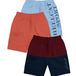 HELLCAT Girls Pack Of 3 Printed Mid-Rise Cotton Sports Shorts-image-51