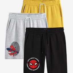 Minicult Boys Pack Of 3 Spiderman Printed Cotton Shorts-image-42