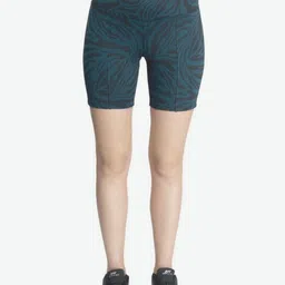 Silvertraq Women Navy Blue & Black Animal Printed Mid-Rise Sports Shorts-picture-29