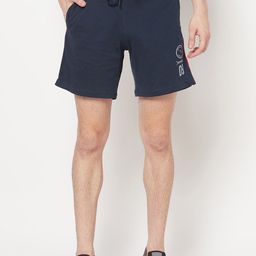 Octave Men Blue Mid-Rise Solid Regular Shorts-image-32