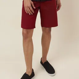 Fabindia Men Mid-Rise Cotton Chino Shorts-image-72
