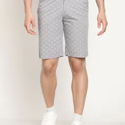 Cantabil Men Grey Printed Chino Shorts-image-74