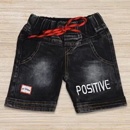 BAESD Boys Embroidered Mid-Rise Knee Length Regular Fit Pure Cotton Denim Shorts-picture-20