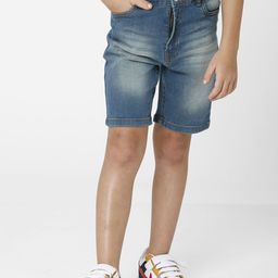 KATE & OSCAR Boys Blue Washed Washed Denim Shorts-image-33