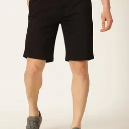 Mast & Harbour Men Black Mid-Rise Cotton Regular Shorts-picture-12