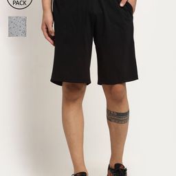 VIMAL JONNEY Men Black & Grey 2 Shorts-image-92