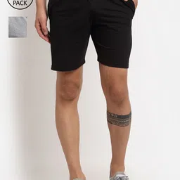 VIMAL JONNEY Men Black & Grey 2 Shorts-image-30