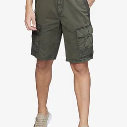 t-base Men Mid Rise Cotton Cargo Shorts-image-21