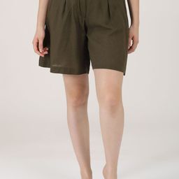 Saltpetre Women Mid-Rise Relaxed Fit Linen Shorts-image-48