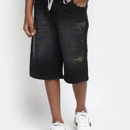 V-Mart Boys Graphic Printed Cotton Denim Regular Fit Shorts-image-15