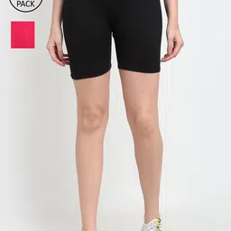 Jinfo Women Pack Of 2 Cycling Sports Shorts-picture-13