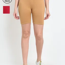 Jinfo Women Pack of 2 Cycling Sports Shorts-picture-46