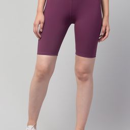 Apraa & Parma Women Purple Skinny Fit Cycling Sports Shorts-image-89