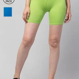 Apraa & Parma Women Set Of 2 Slim Fit Cycling Sports Shorts-image-80
