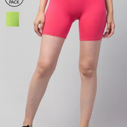 Apraa & Parma Women Set Of 2 Slim Fit Cycling Sports Shorts-image-66