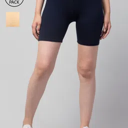 Apraa & Parma Women Pack Of 2 Slim Fit Cycling Sports Shorts-picture-19