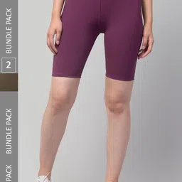 Apraa & Parma Women Pack of 2 Skinny Fit High-Rise Running Sports Shorts-image-79