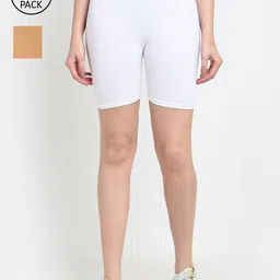 Jinfo Women Pack Of 2 Cycling Sports Shorts-picture-48