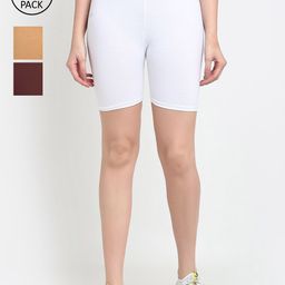 Jinfo Women Pack Of 3 Solid Cycling Shorts-picture-21