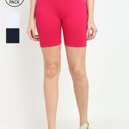 Jinfo Women Pack Of 3 Cycling Shorts-picture-23