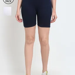 Jinfo Women Pack Of 2 Cycling Sports Shorts-picture-10