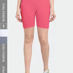 Jinfo Women Pack Of 3 Cotton Cycling Sports Shorts-picture-40