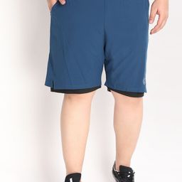 CHKOKKO Plus Men Blue Running Sports Shorts-image-27