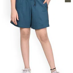 BAESD Girls Pack Of 2 Colourblocked High-Rise Cotton Shorts-image-97